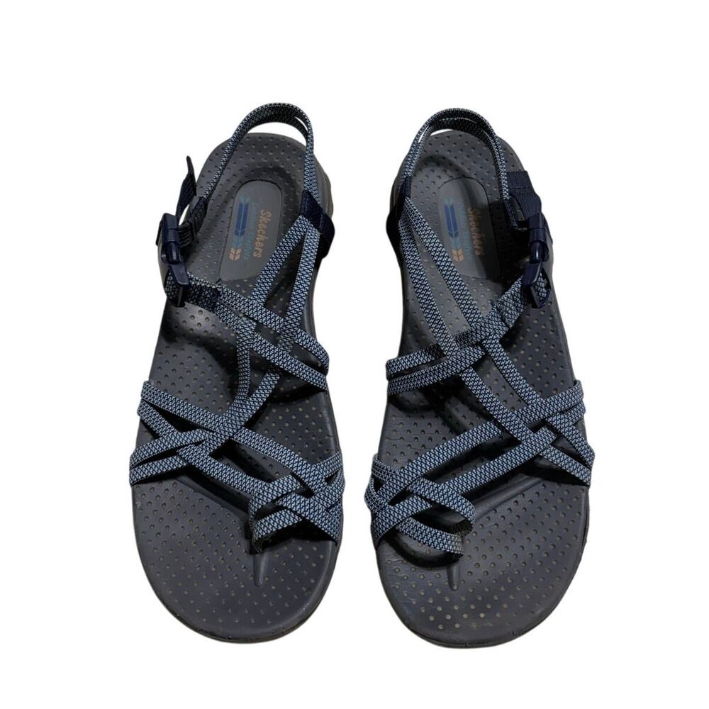 Skechers Reggae Irie Mon Sandals Women's Size 10 Hiking Waterproof Streppy Blue